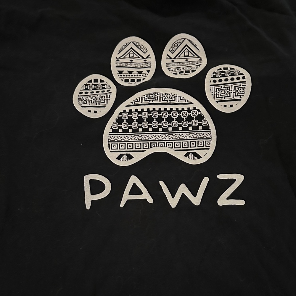 PAWZ Black Dog Tee with Geometric Paw Print